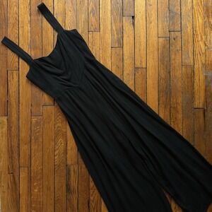 Reformation Black Crepe‎ Wide Leg Flare Jumpsuit Palazzo Women Size Small